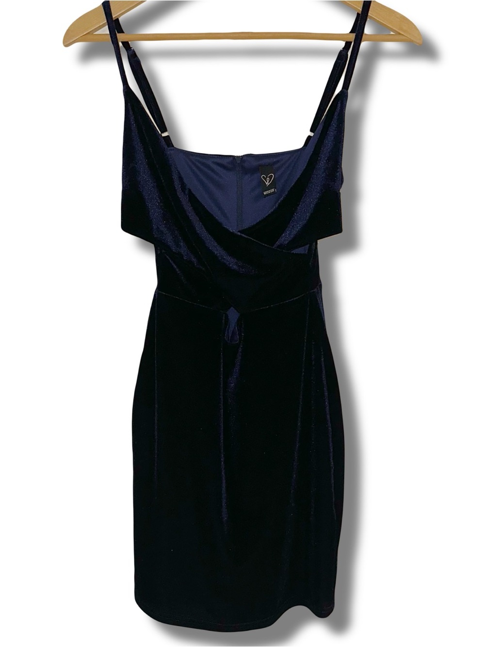 Windsor Navy Velvet Slip Dress w/ Cutouts